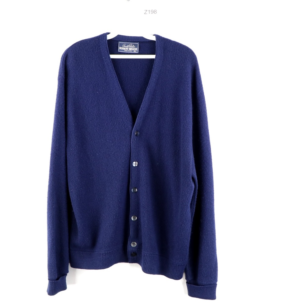 Vintage 80s Blank Acrylic Knit Cardigan Sweater